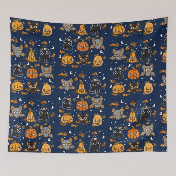 Item preview, Cats, Bats and Pumpkins! Halloween Pattern   designed and sold by WeirdPunderful.