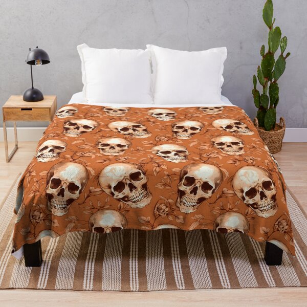 Item preview, Peach & Burnt Orange Skulls Composite Overlay Pattern #4 designed and sold by ARTficiallyAnon.