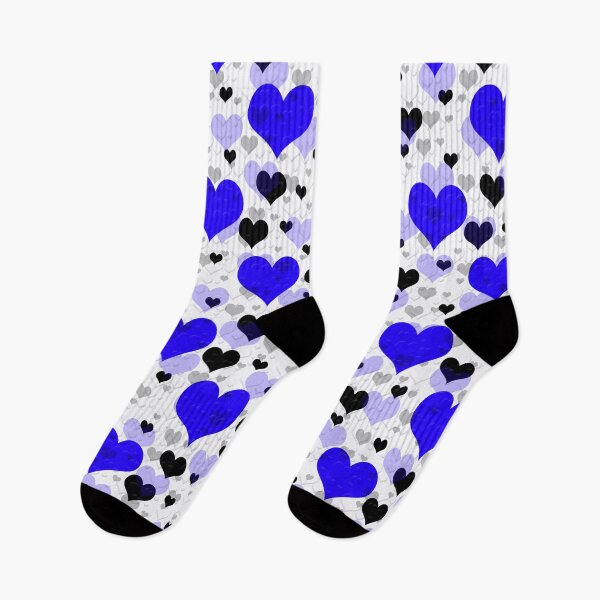 Aperçu de l'œuvre Motif coeurs bleus noirs créée et vendue par PatternTitan.