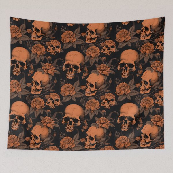 Item preview, Peach & Burnt Orange Skulls Composite Overlay Pattern #6 designed and sold by ARTficiallyAnon.