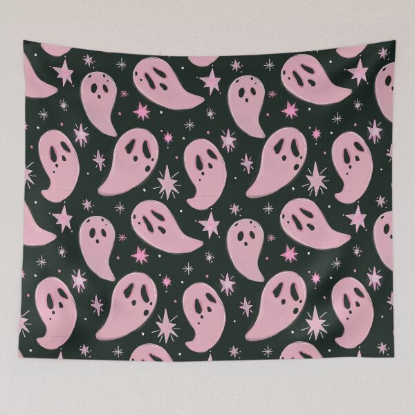 Item preview, Pink Ghost Boo Halloween Pattern Cute Sweet Pink Illustration  designed and sold by ArtsOfBats.