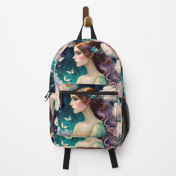 Item preview, A pretty girl hanging on whimsical clouds designed and sold by M-Y-A-R-T-.