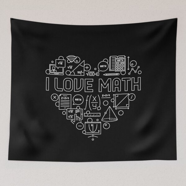 Item preview, I Love Math Heart creative heart-shaped thin line design for mathematics teachers  designed and sold by venomousvector.