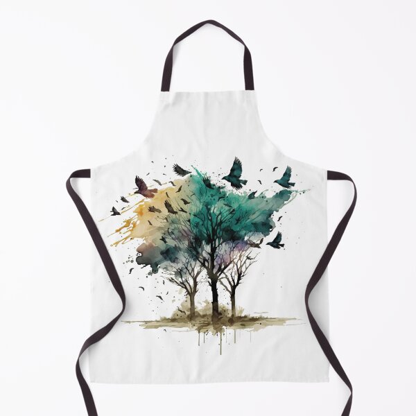 Item preview,  Textured Watercolor Grunge Paint Splatter Tree with Birds Flying designed and sold by StephanieWard.