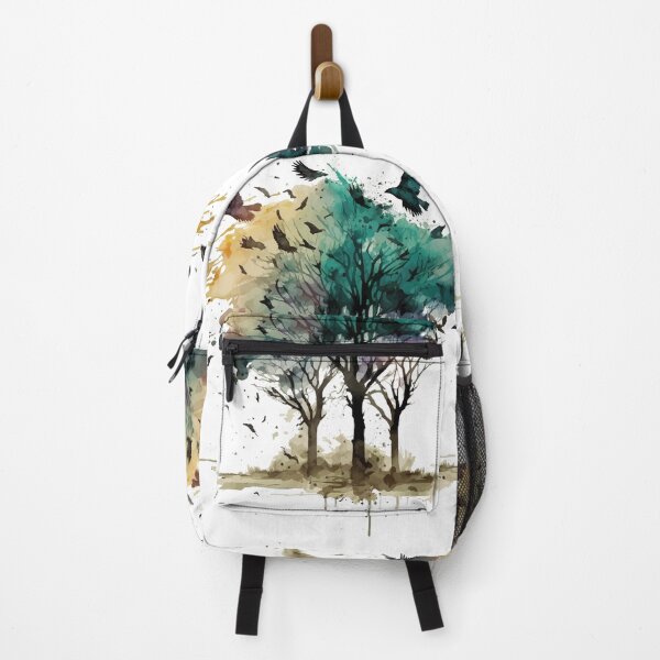 Item preview,  Textured Watercolor Grunge Paint Splatter Tree with Birds Flying designed and sold by StephanieWard.