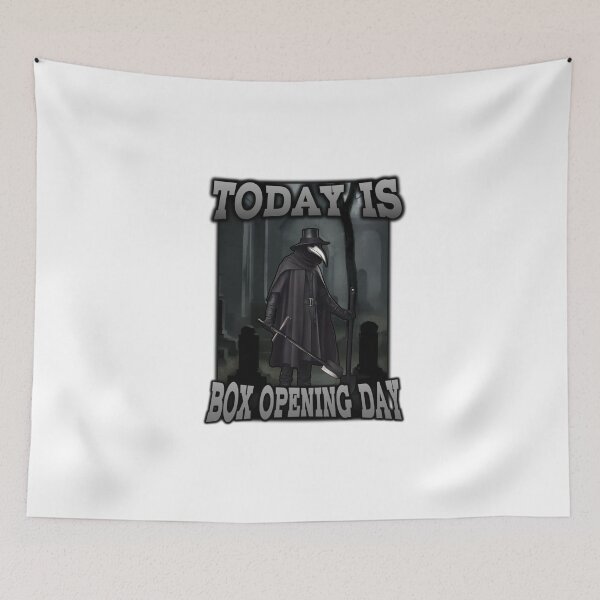 Item preview, Today Is Box Opening Day Meme Doctor Plague Cemetery designed and sold by GoofyShopp.