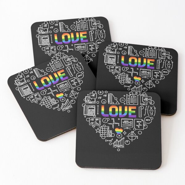 Aperçu de l'œuvre J'aime les mathématiques LGBT Heart, conception créative de lignes fines en forme de cœur pour les professeurs de mathématiques créée et vendue par venomousvector.