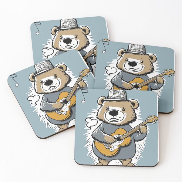 Item preview, Cute Childish Bear Playing Guitar designed and sold by MindenBrings.