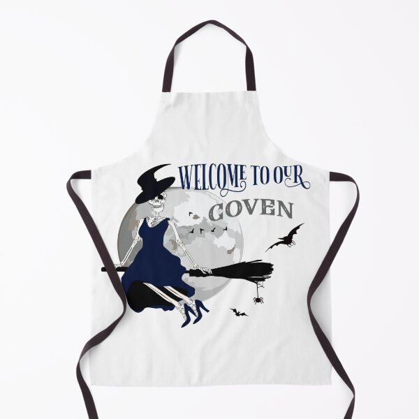 Item preview, Welcome to our goven.Cute skeleton in a blue dress on a broom. designed and sold by Anastasiia Yurevych.