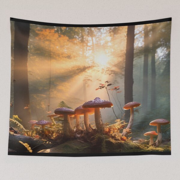 Item preview, Forest Mushrooms Moss, Dew, Dawn, merry mushroom designed and sold by Sunmoonlove.
