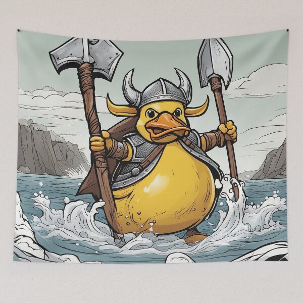 Item preview, Cute Viking Bath Duck - Adorable Nordic Warrior Rubber Ducky designed and sold by The-Library.