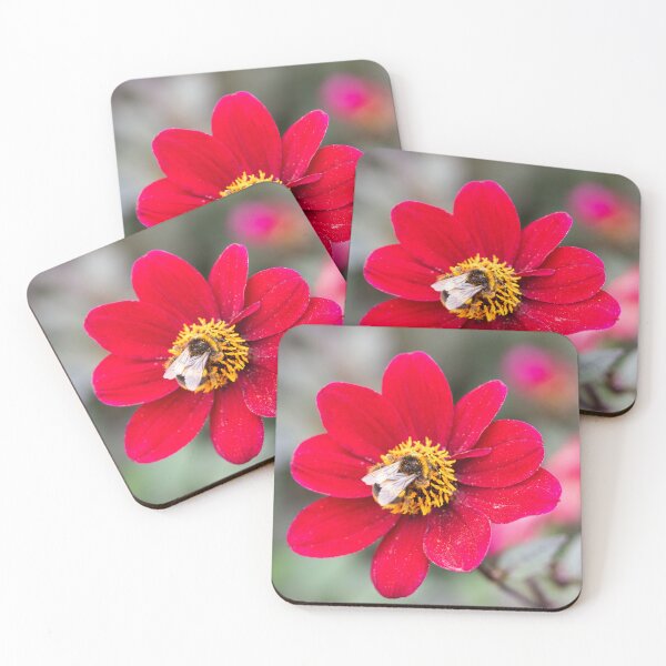 Item preview, Bee On A Red Dahlia designed and sold by Tanya C  Smith.