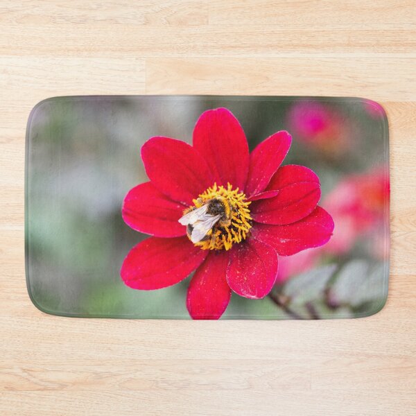 Item preview, Bee On A Red Dahlia designed and sold by Tanya C  Smith.