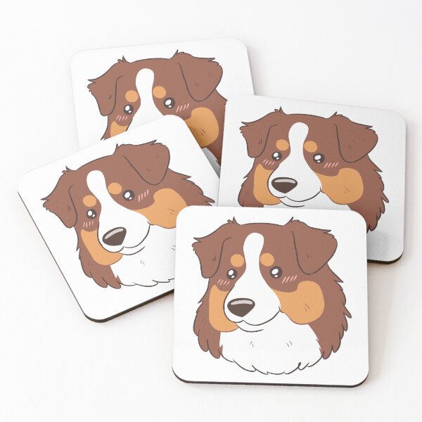 Item preview, Cute red tri australian shepherd dog face designed and sold by Yaragold.