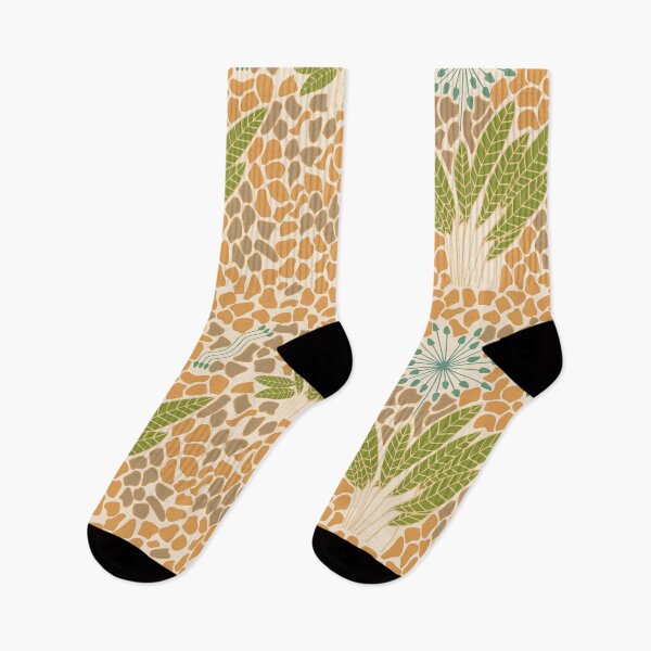 Item preview, Light orange green brown blue flowers designed and sold by SerahO.
