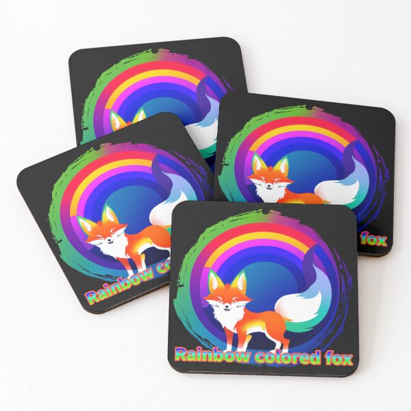 Item preview, Rainbow colored fox designed and sold by zzzozzo.