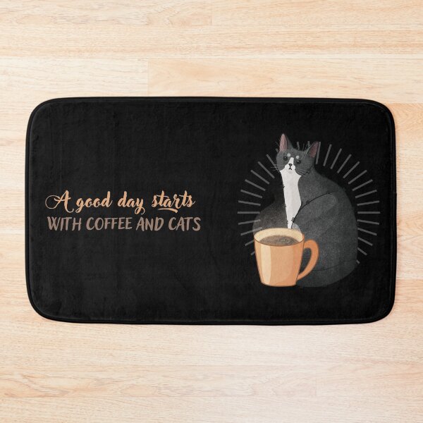 Item preview, A Good Day Starts with Coffee and Cats - Tuxedo Furbaby designed and sold by FelineEmporium.
