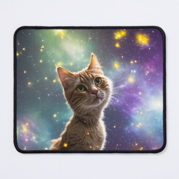 Item preview, A cat among cosmic nebulae and glowing lights designed and sold by EvgeniiV.