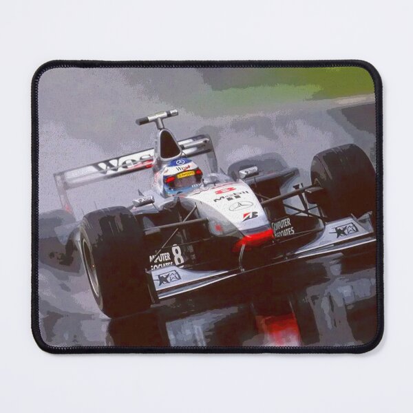 Item preview,  Mika Hakkinen racing his 1998 MP4 13 F1 racecar in the rain abstract oil painting designed and sold by Rodissimus1984.