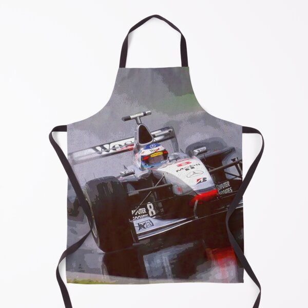 Item preview, Mika Hakkinen racing his 1998 MP4 13 F1 racecar in the rain abstract oil painting designed and sold by Rodissimus1984.