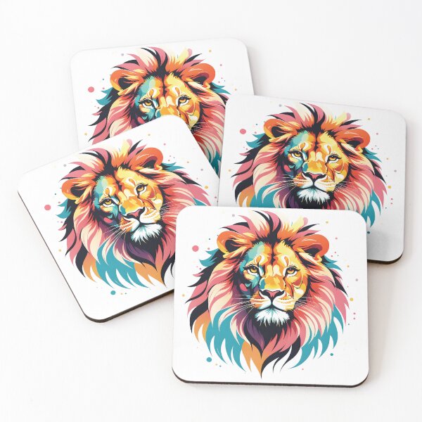 Item preview, Lion the king of the jungle with a colorful mane designed and sold by studiomrska.