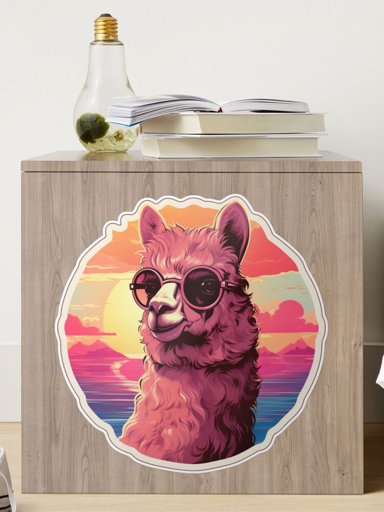 "Llama Camping Only You Can Prevent Drama" Vintage Sticker - 5 Inch Vinyl Decal