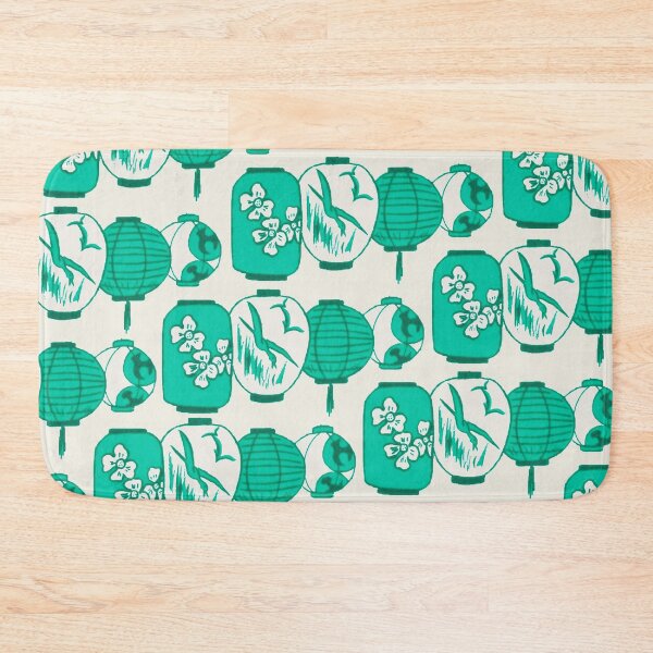 Item preview, Vintage Chinese Lantern Illustration Pattern (AQUA) designed and sold by LansingOLeary.