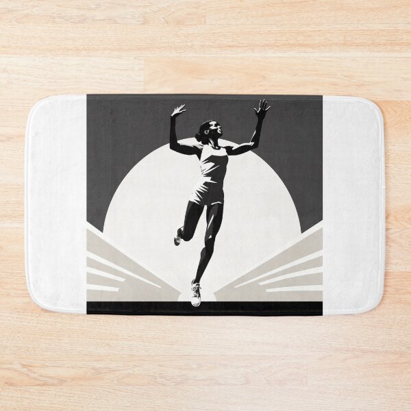 Item preview, Corredor atleta en arte clásico retro en blanco y negro designed and sold by redstar19.
