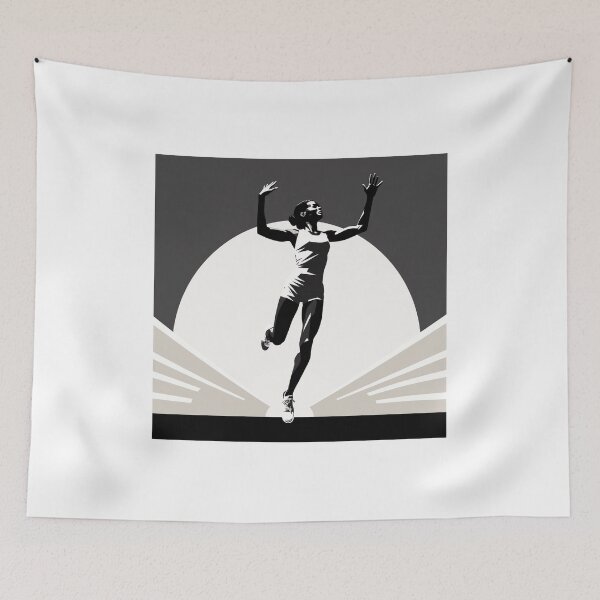 Item preview, Athlete Runner in Black and White Retro Classic Art designed and sold by redstar19.