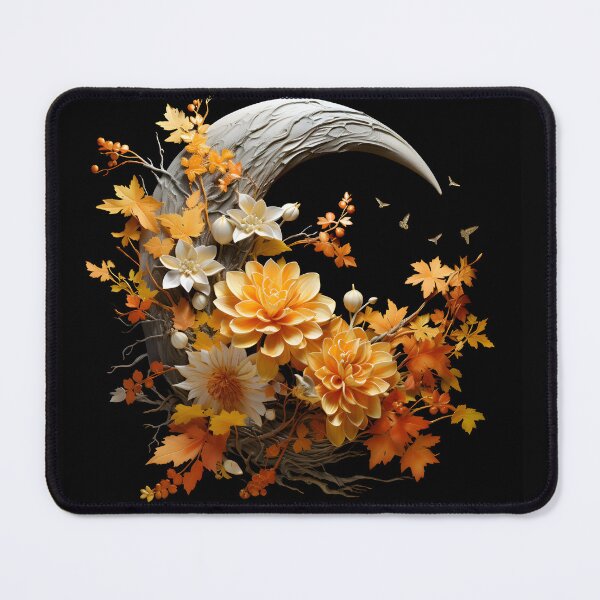 Item preview, Half harvest moon with flowers - Tranquil Night time Serenity designed and sold by Peach-Art96.