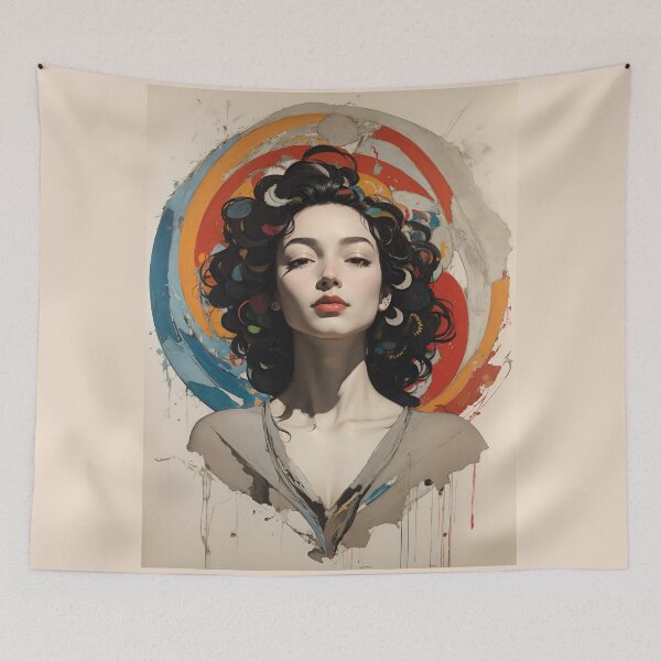 Item preview, Serene woman in meditation - Watercolor painting art designed and sold by DigitalEmporio.