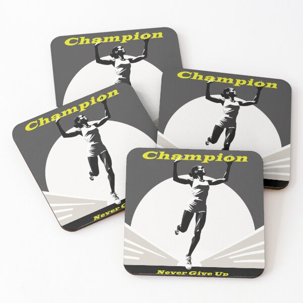 Item preview, Champion Girl Woman Athlete Never Give Up Runner Retro Art designed and sold by redstar19.