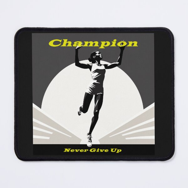 Item preview, Champion Girl Woman Athlete Never Give Up Runner Retro Art designed and sold by redstar19.