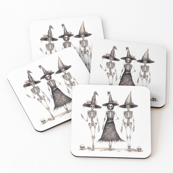 Item preview, skeleton witches designed and sold by Littleprintlab.