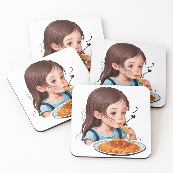 Item preview, Girl Eating Spaghetti Sticker designed and sold by Phael Design.