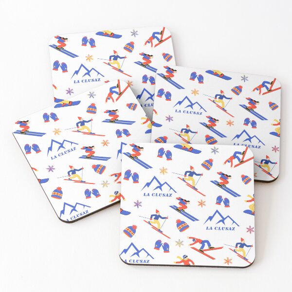 Item preview, La Clusaz France Ski Snowboard seamless pattern designed and sold by Vintage-TM.