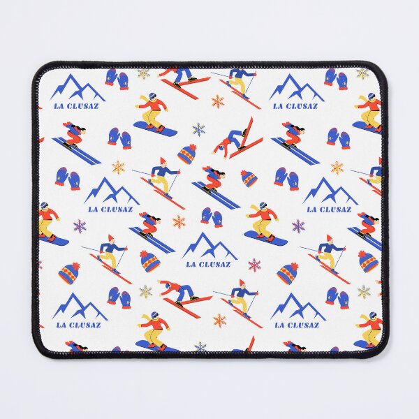 Item preview, La Clusaz France Ski Snowboard seamless pattern designed and sold by Vintage-TM.