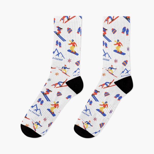 Item preview, La Clusaz France Ski Snowboard seamless pattern designed and sold by Vintage-TM.