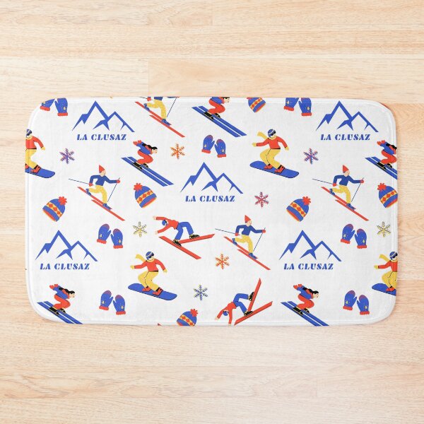 Item preview, La Clusaz France Ski Snowboard seamless pattern designed and sold by Vintage-TM.
