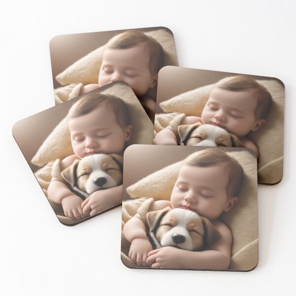 Item preview, Baby sleeping soundly holding her dog designed and sold by Maureey.