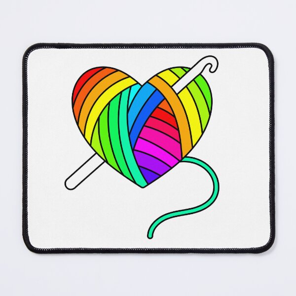 Item preview, Rainbow crochet heart designed and sold by SkunksStash.