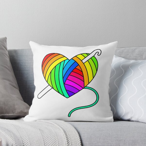 Item preview, Rainbow crochet heart designed and sold by SkunksStash.