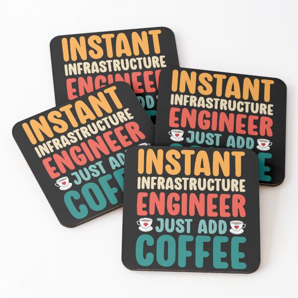 Item preview, Retro Instant Infrastructure Engineer Just Add Coffee Funny designed and sold by kamrankhan.