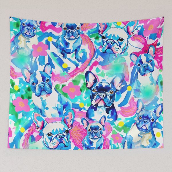 Item preview, French Bulldogs preppy seamless pattern designed and sold by SophieClimaArt.