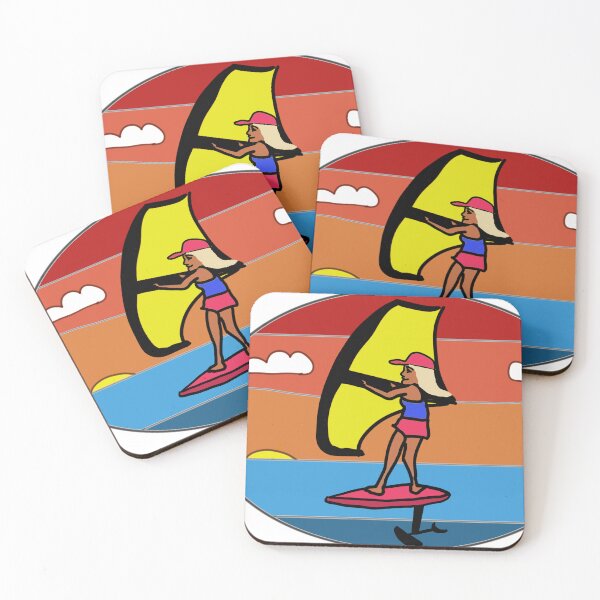 Item preview, Blond woman wing foiling designed and sold by RickPostCo.