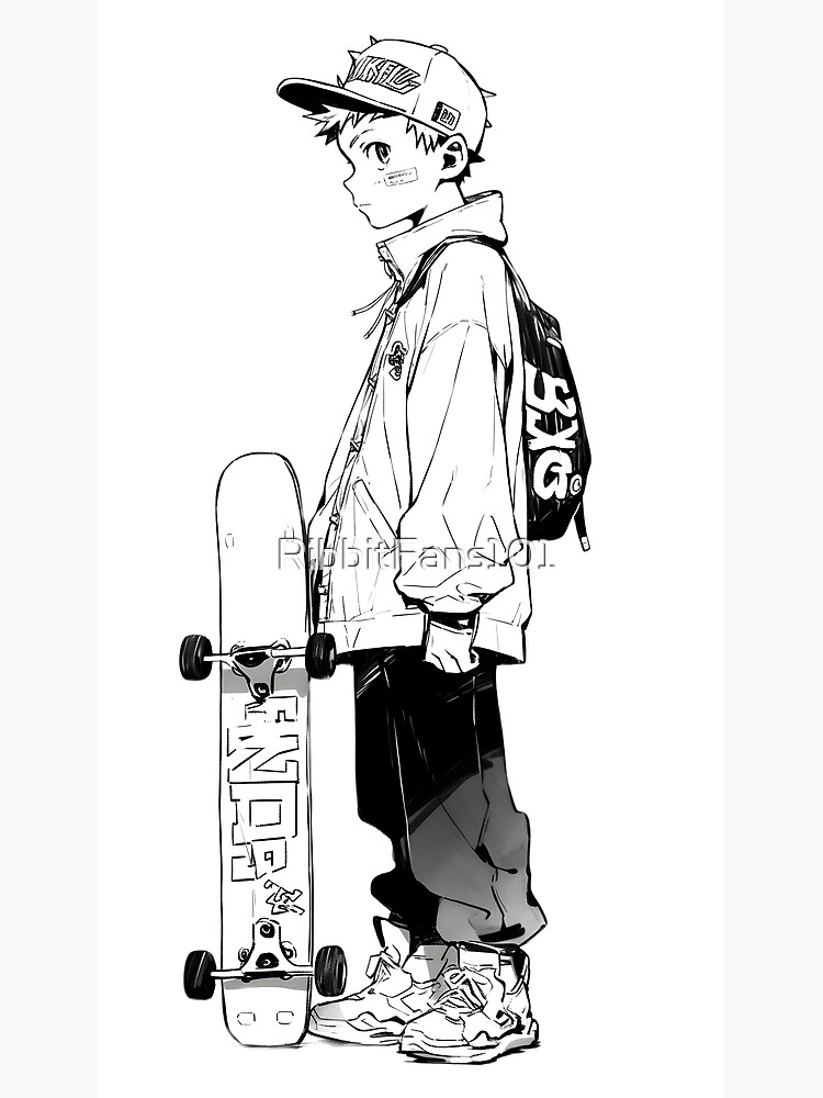 Skateboarding Manga Anime Boy
