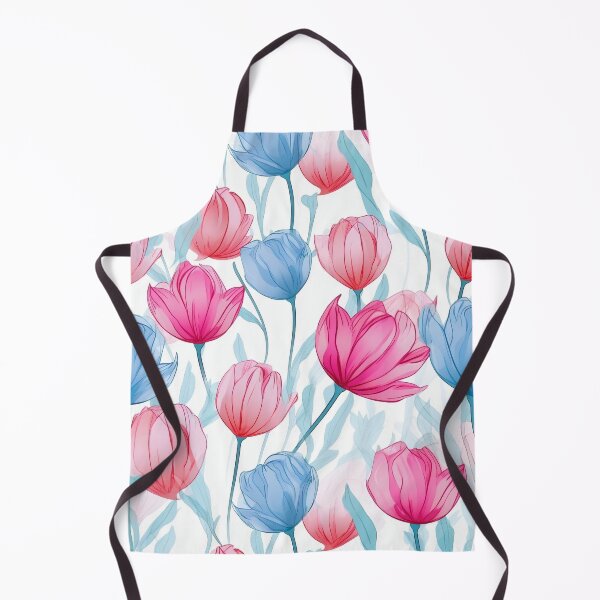 Item preview, Blue and Pink Tulip Seamless Pattern designed and sold by exitbird.