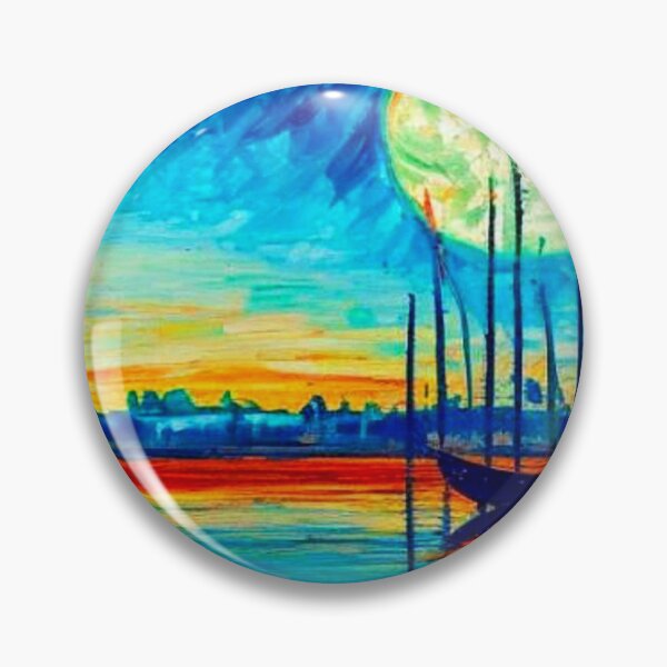 Item preview, Moonlight on river designed and sold by George Hutton Hunter.