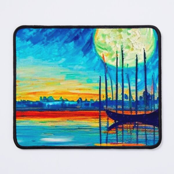 Item preview, Moonlight on river designed and sold by George Hutton Hunter.