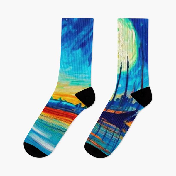 Item preview, Moonlight on river designed and sold by George Hutton Hunter.